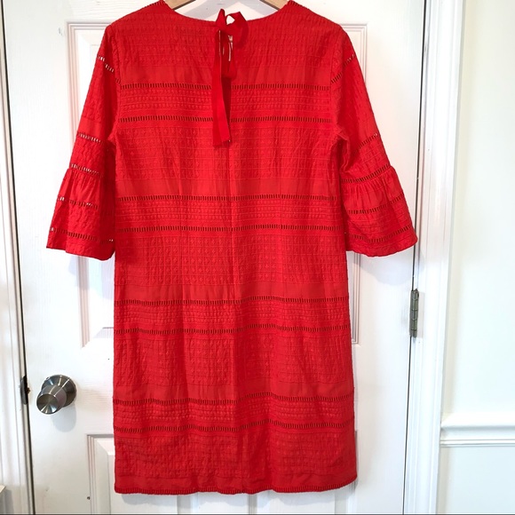 J.Crew Flutter-Sleeve Bright Orange Dress Size 2 - Picture 5 of 10